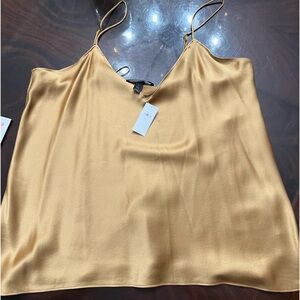 NWT Banana Republic silk camisole L gold